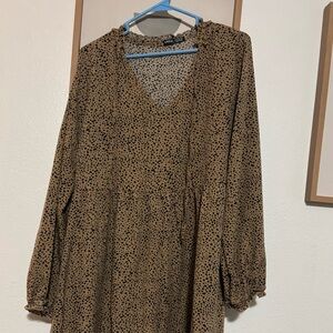 SHEIN Brown Long Sleeve Dress